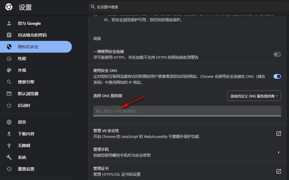 谷歌浏览器怎么设置自定义DNS7