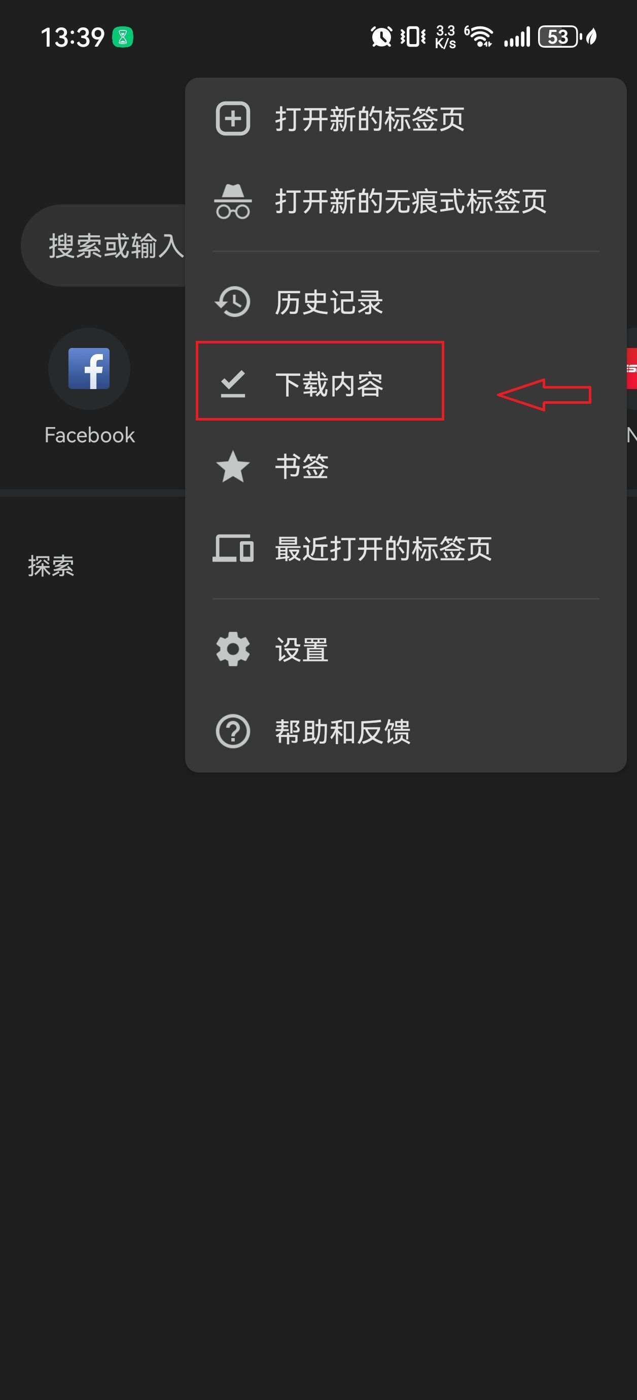 如何在手机上查看谷歌浏览器的下载内容3