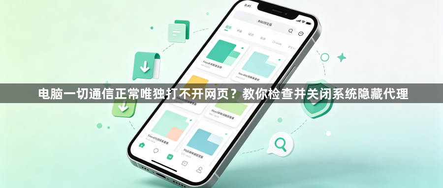电脑一切通信正常唯独打不开网页？教你检查并关闭系统隐藏代理1