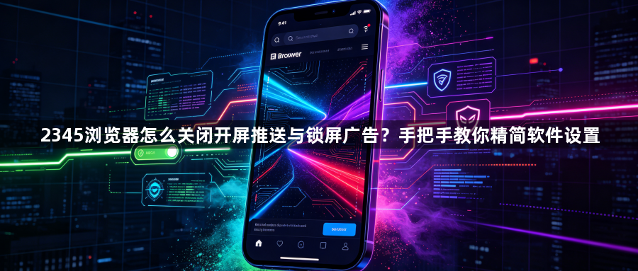 2345浏览器怎么关闭开屏推送与锁屏广告？手把手教你精简软件设置1