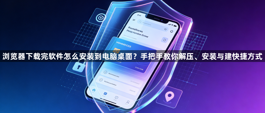 浏览器下载完软件怎么安装到电脑桌面？手把手教你解压、安装与建快捷方式1