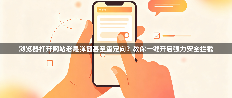 浏览器打开网站老是弹窗甚至重定向？教你一键开启强力安全拦截1
